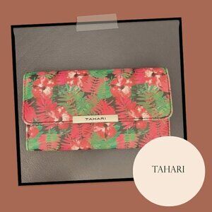 TAHARI Red Faux Leather RFID Wallet (8x4)